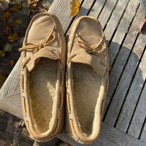 Cole Haan shearling lime moccasins.